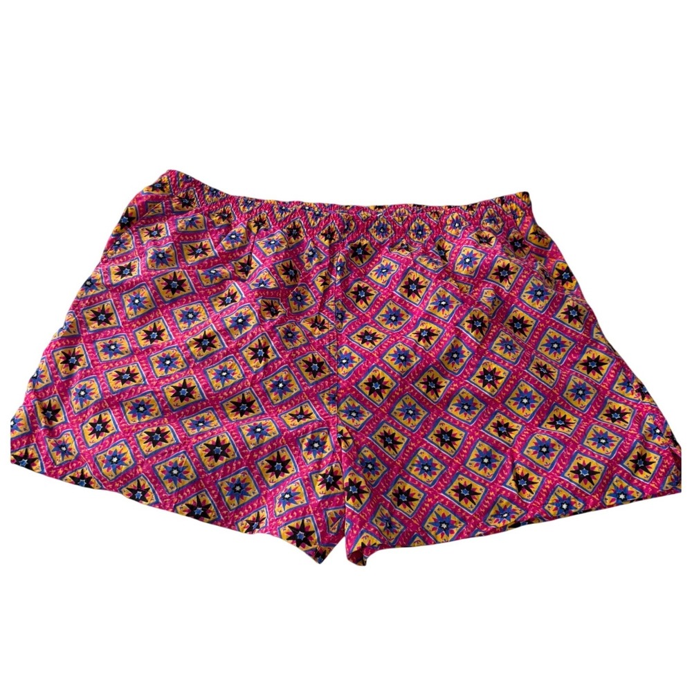 Vintage 90s Pro Spirit Mens 2XL Swim Trunks Mesh Lined Neon Pink Aztec Geometric